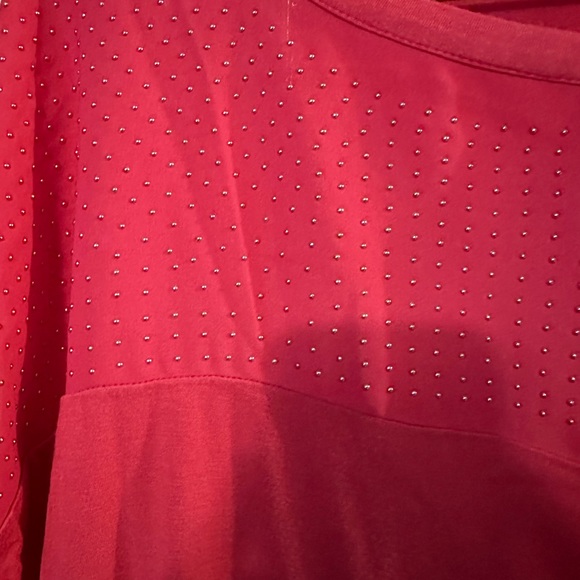 🍄Last Chance🍄 Pink blouse with small metal studs decoration. Size XL. - Picture 3 of 4